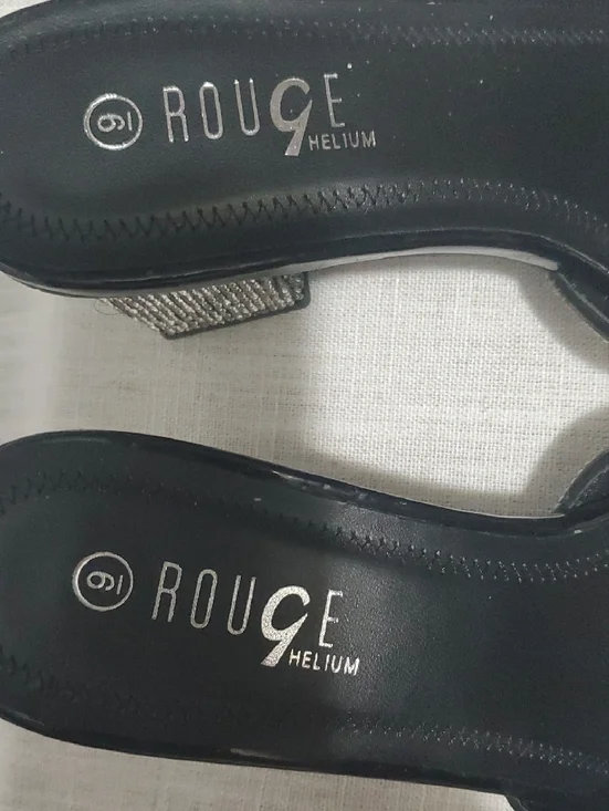 Rouge Helium Silver Crystal Block Heel Mules - Picture 2 of 3